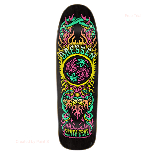 Santa Cruz Dressen Rose Crew Two Shaped 9.31in x 32.36in Skateboard Deck