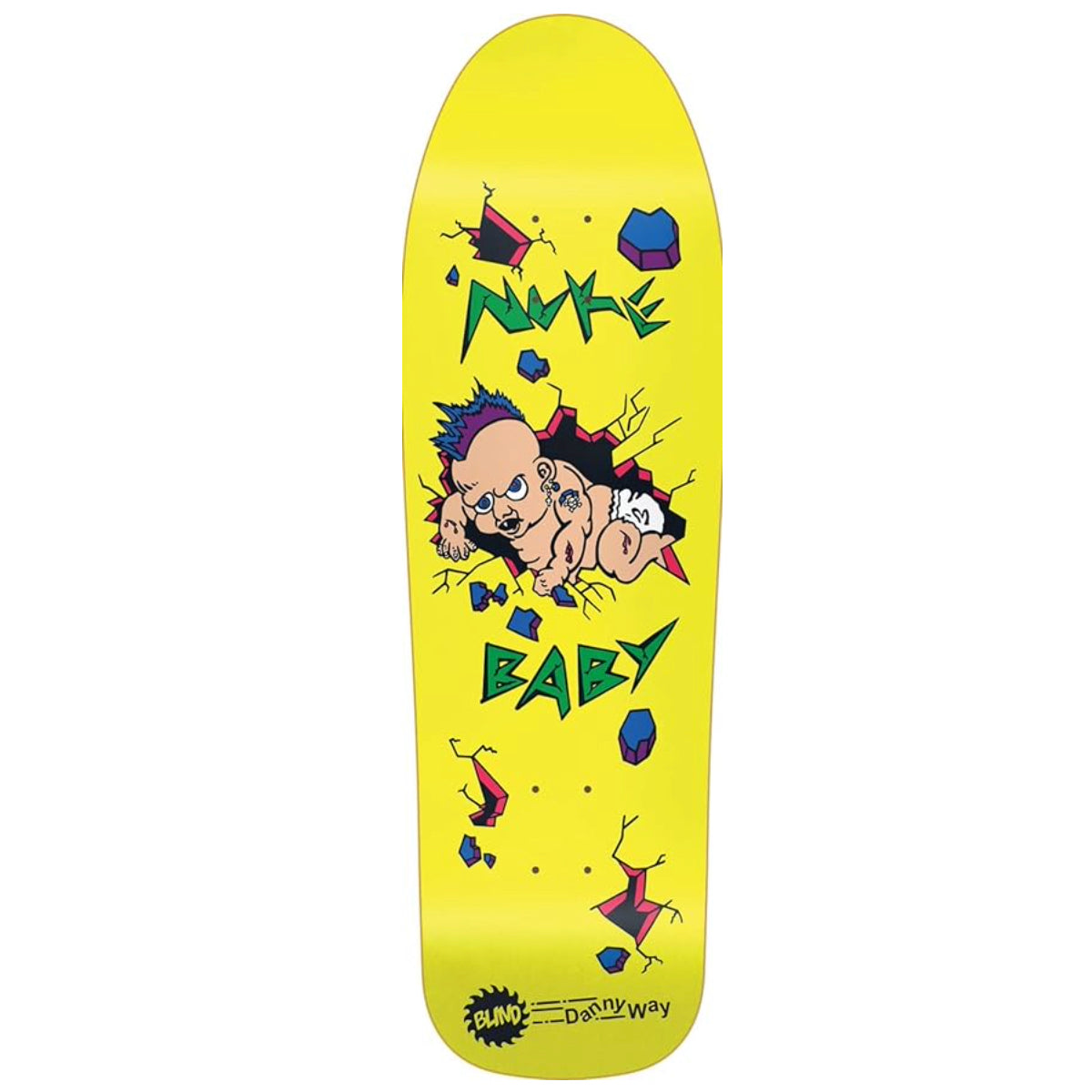 Blind Danny Way Nuke Baby Yellow Skateboard Deck - 9.7" x 31.7"