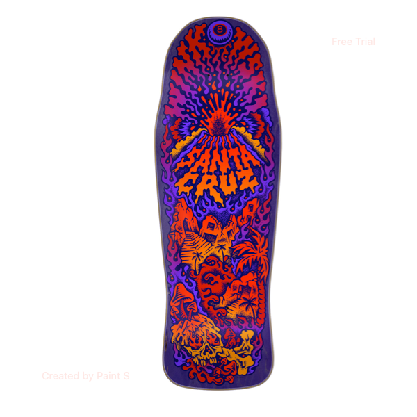 Santa Cruz Winkowski Volcano  10.34in x 30.54in Shaped Skateboard Deck