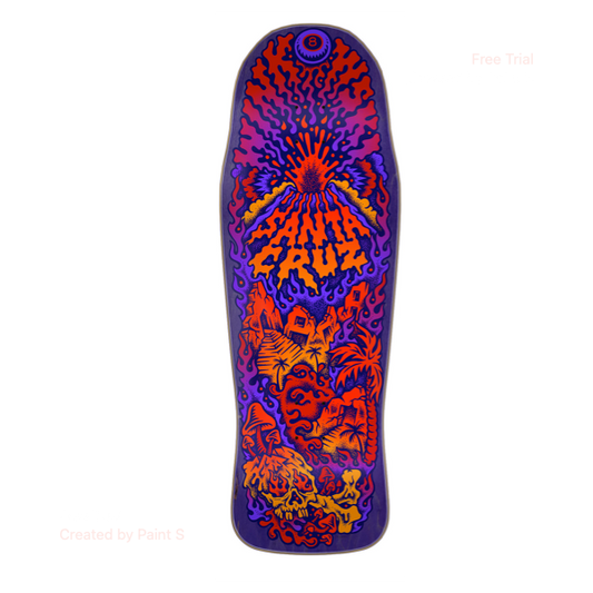 Santa Cruz Winkowski Volcano  10.34in x 30.54in Shaped Skateboard Deck