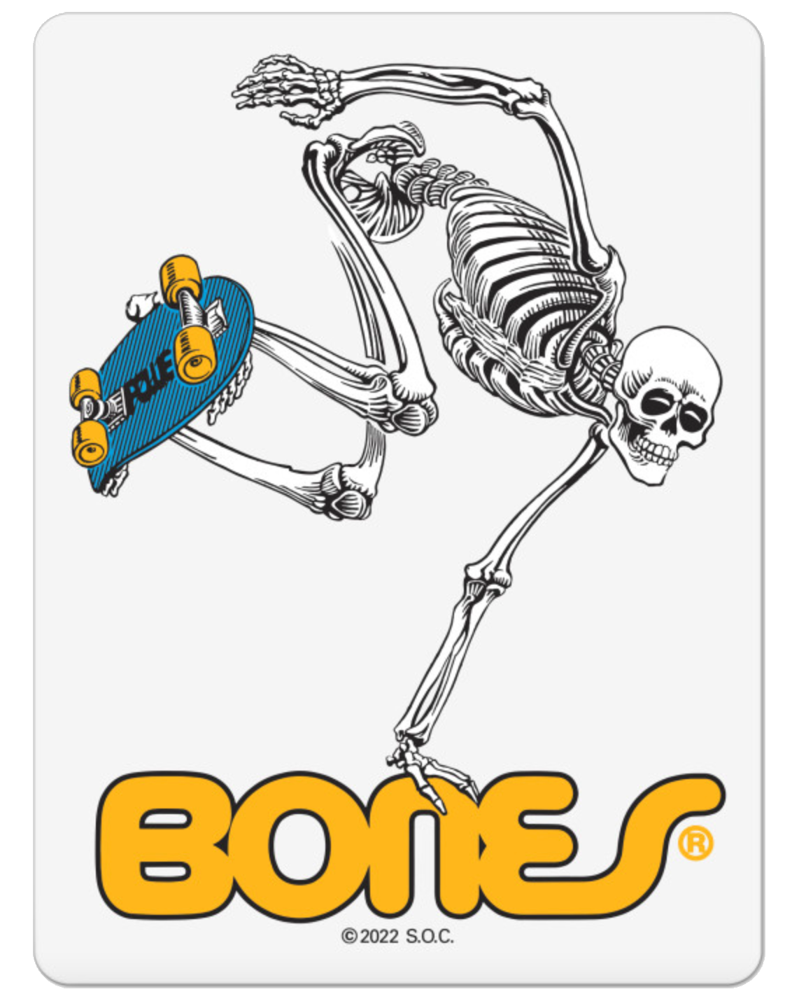 Powell Peralta Skateboarding Skeleton Sticker Clear 4"