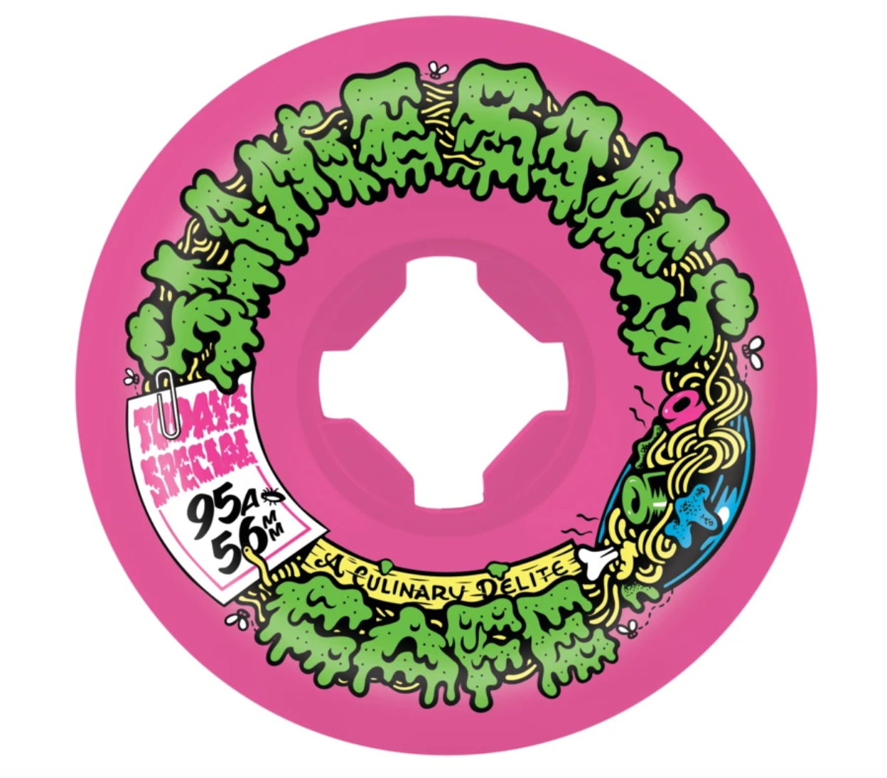 Slime Balls Skateboard Wheels Double Take Cafe Vomit Mini Pink and Black 56mm