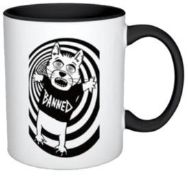BANNED 11 OZ Catbear Unisex Mug White/Black
