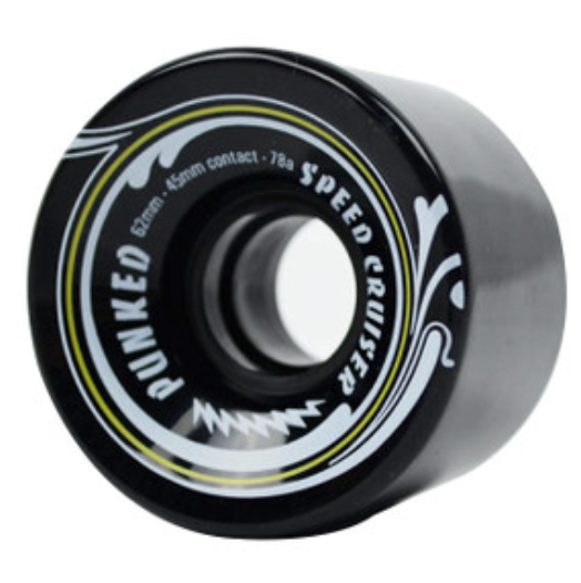 Yocaher Punked Speed Cruiser 62mm Longboard Wheels (Set of 4) All Colors