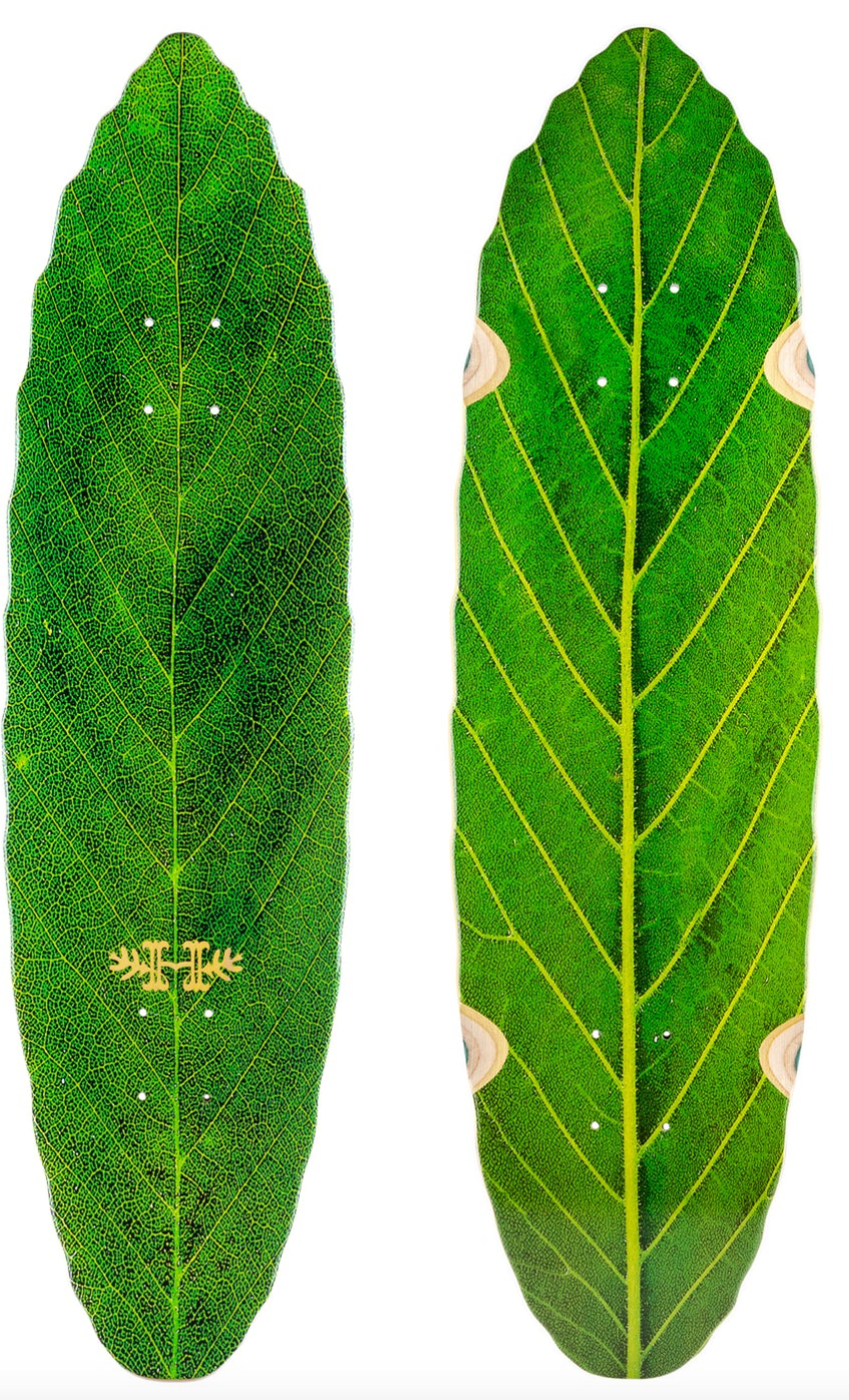 Habitat Leaf Lines Green 8.75 Skateboard Deck