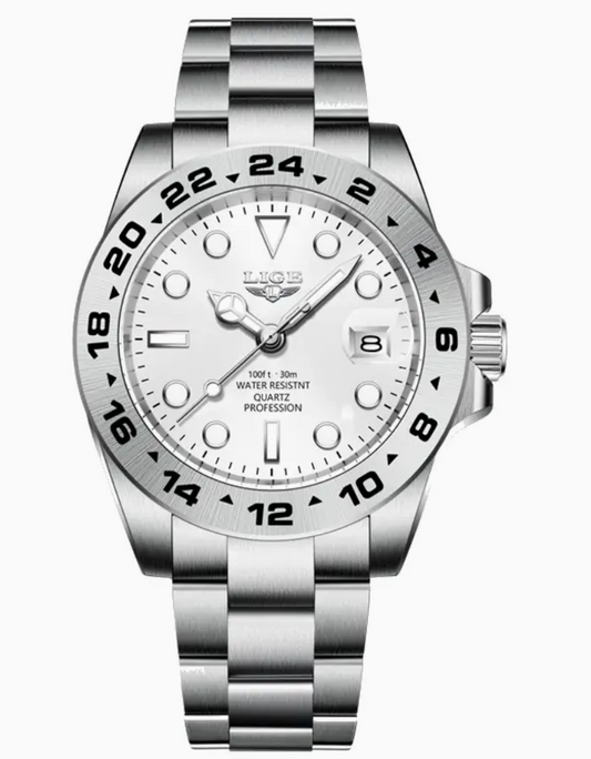 LIGE Stainless Steel Diver Watch