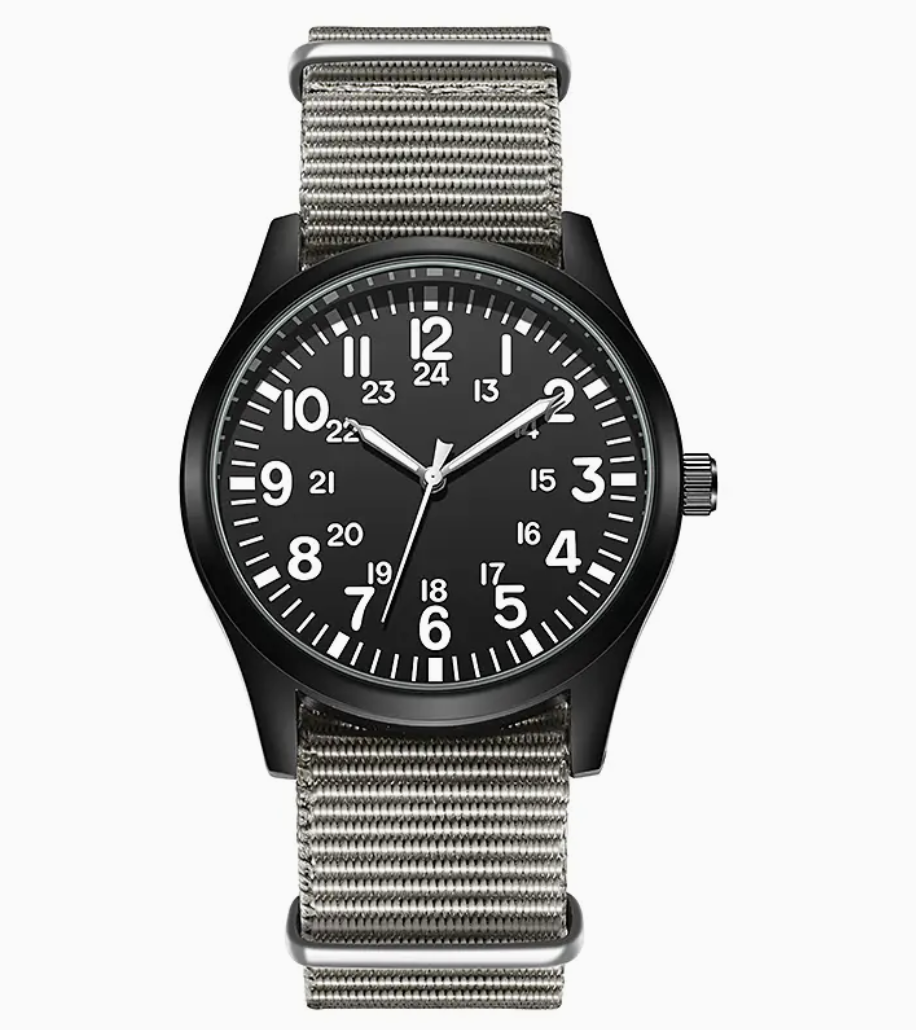 Pin Time Military Field Black/Grey Watch