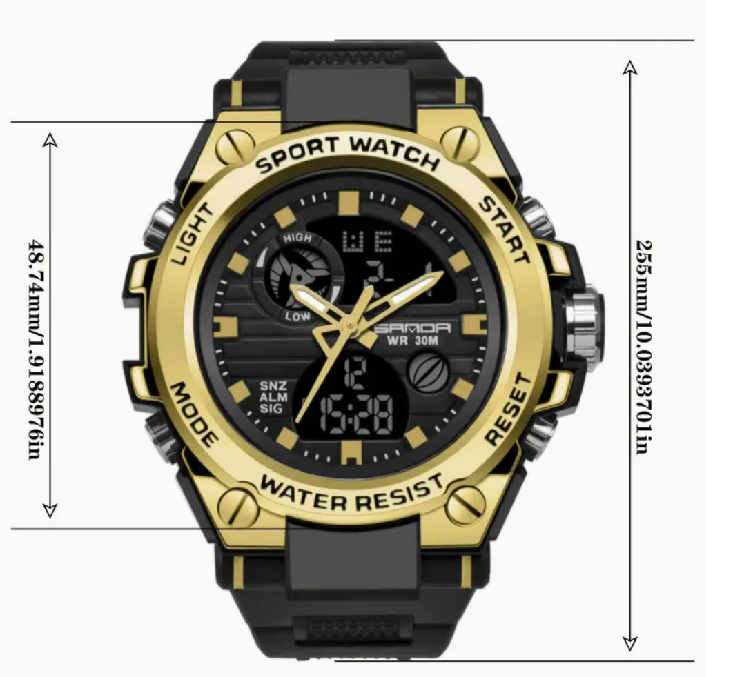SNZ Tron Multi Function Black/Gold Watch