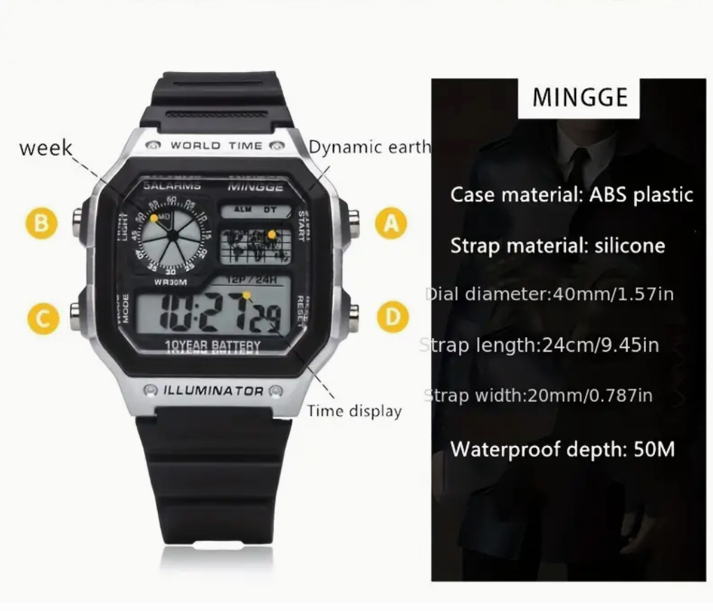 Illuminator Black/Black Digital Watch