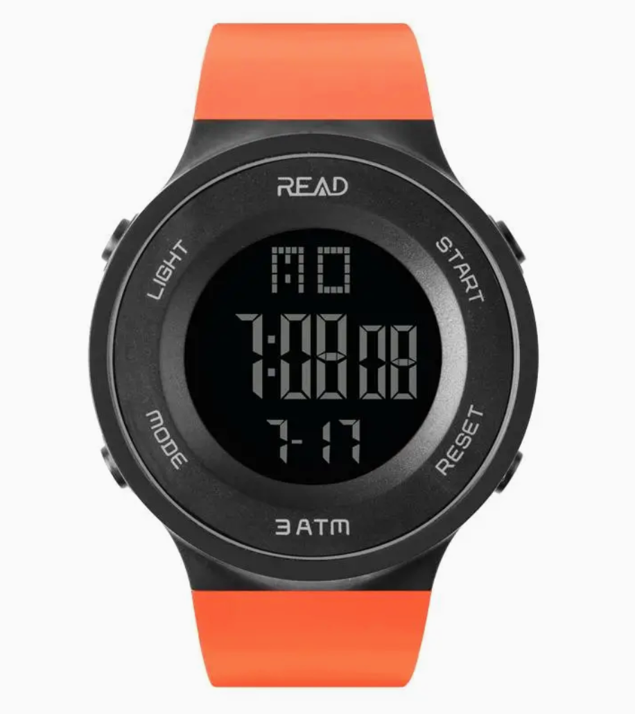 Red Orange/ Black Digital Watch