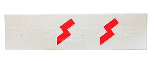 BANNED Skate Shop AC/DC White Sticker