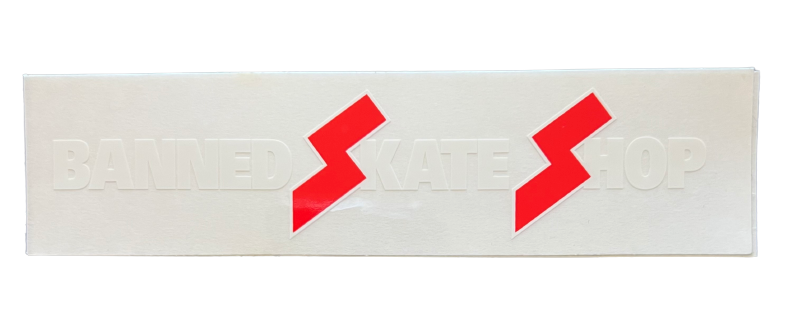 BANNED Skate Shop AC/DC White Sticker